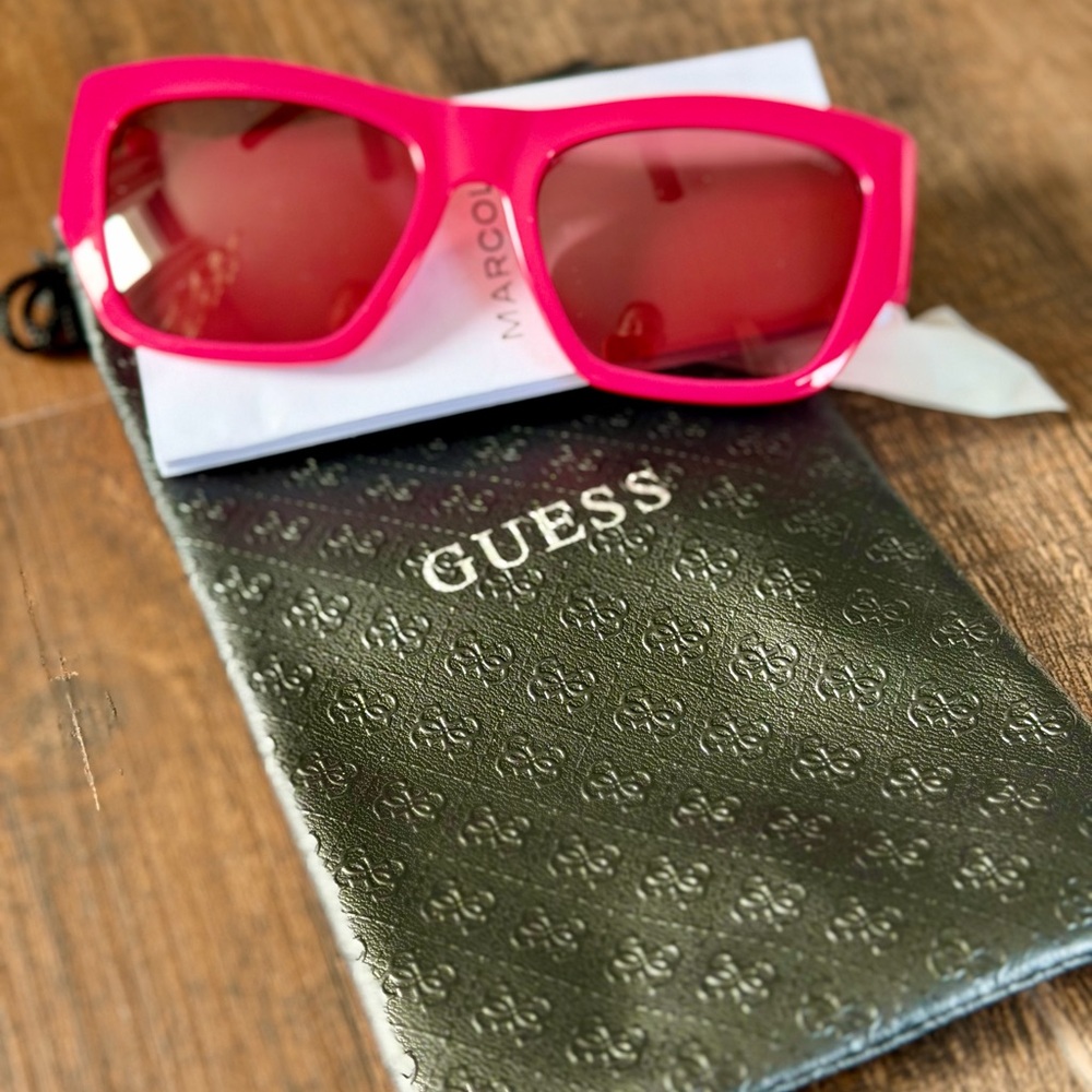 GUESS Hot Pink Oversized Bold Retro Mod Y2K Frames